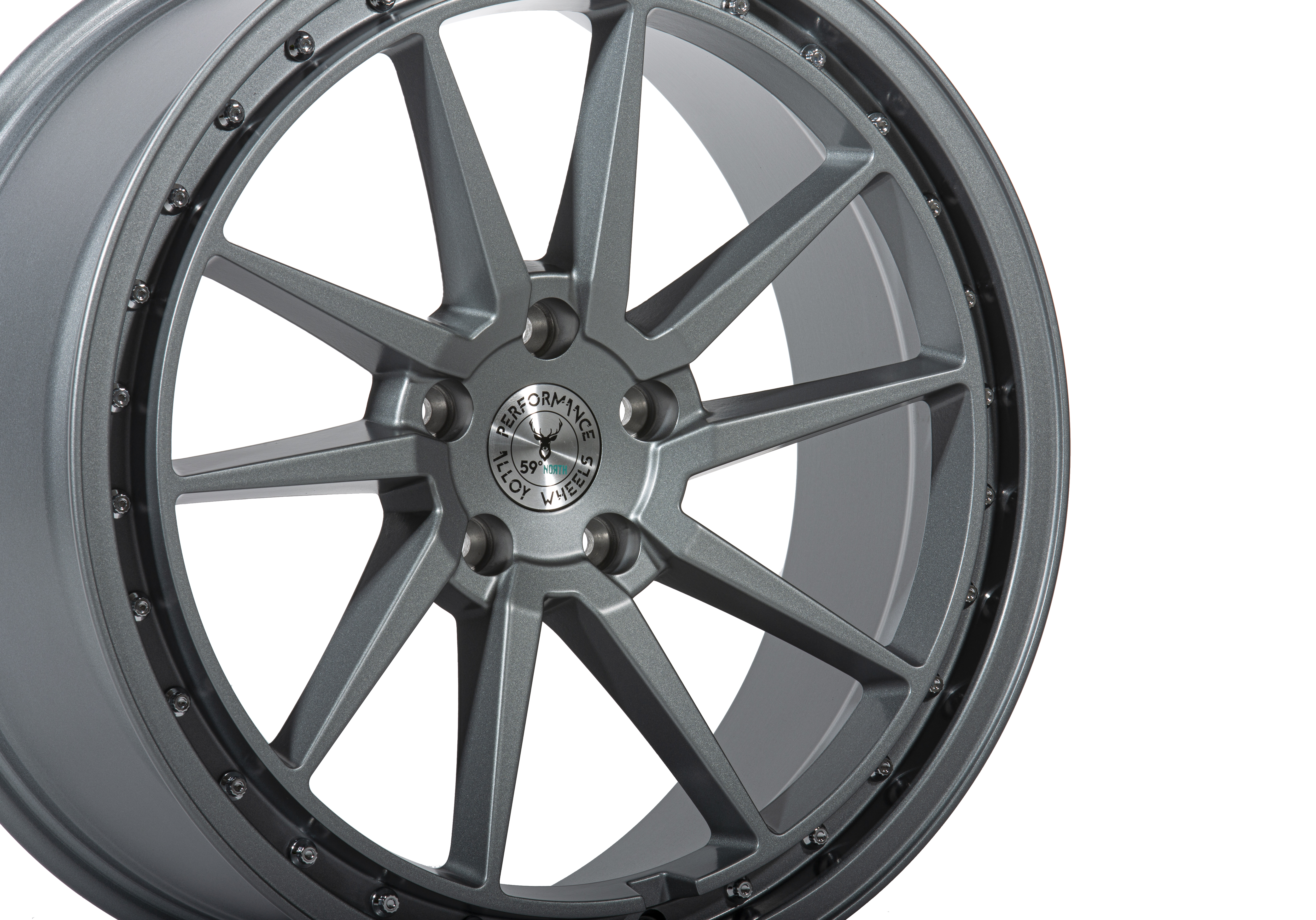 59°North Wheels S-001 8,5x19" ET38 5x108 full Matte gunmetal - 3