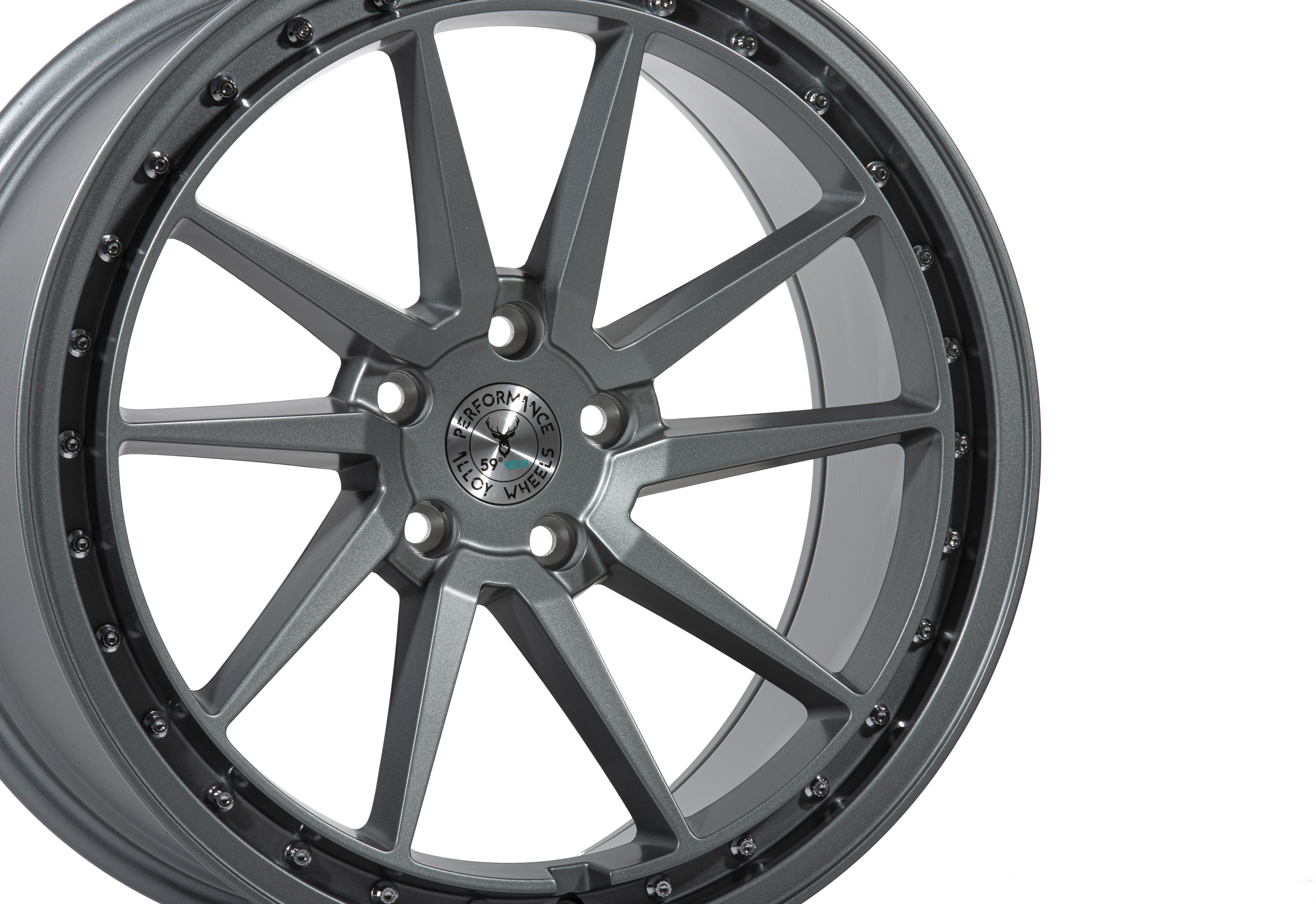 59°North Wheels S-001 9,5x19" ET40 5x112 full Matte gunmetal - 3