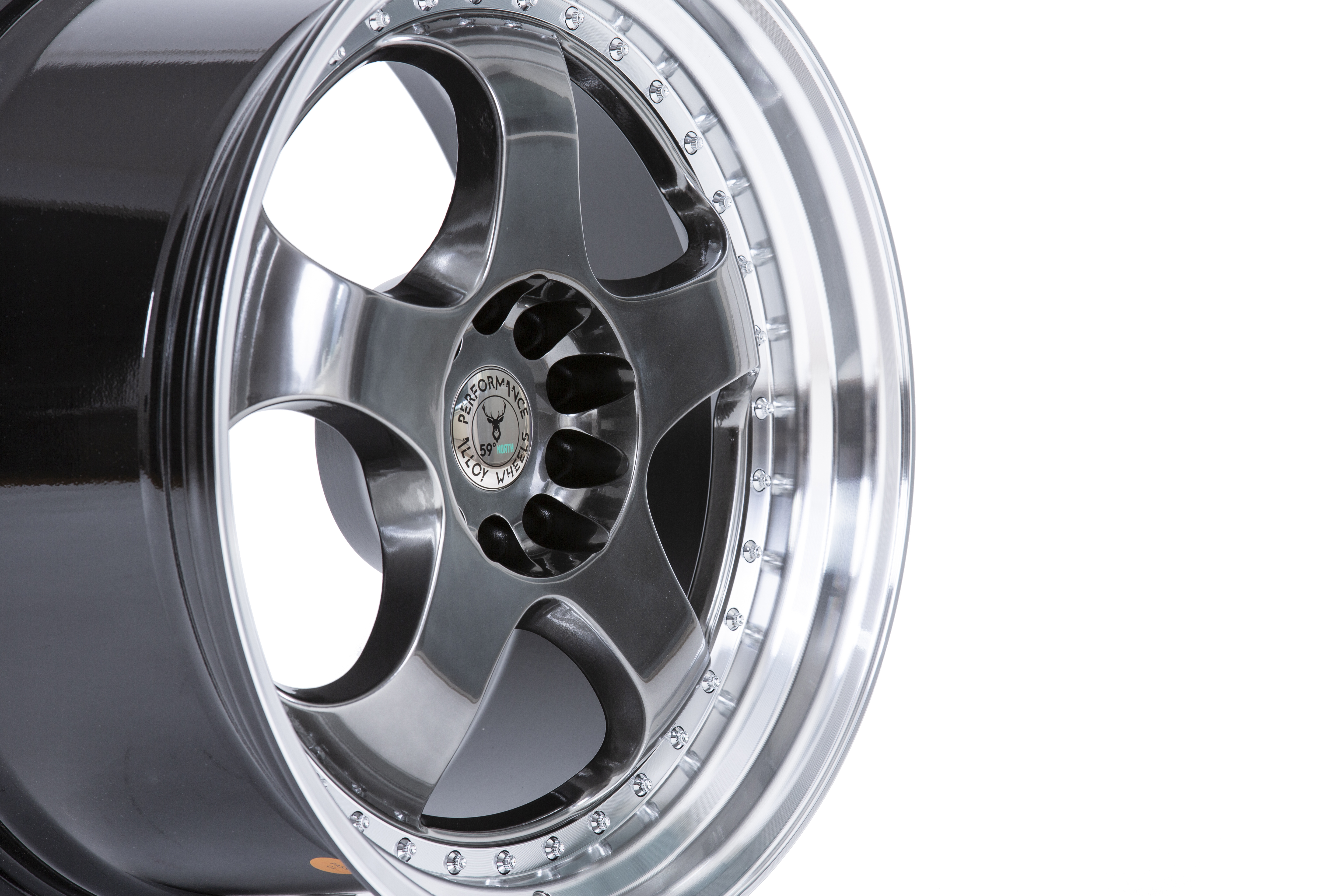 59°North Wheels D-002 9,5x19" ET25 5x114,3/5x120 Hyperblack/polerad kant - 4
