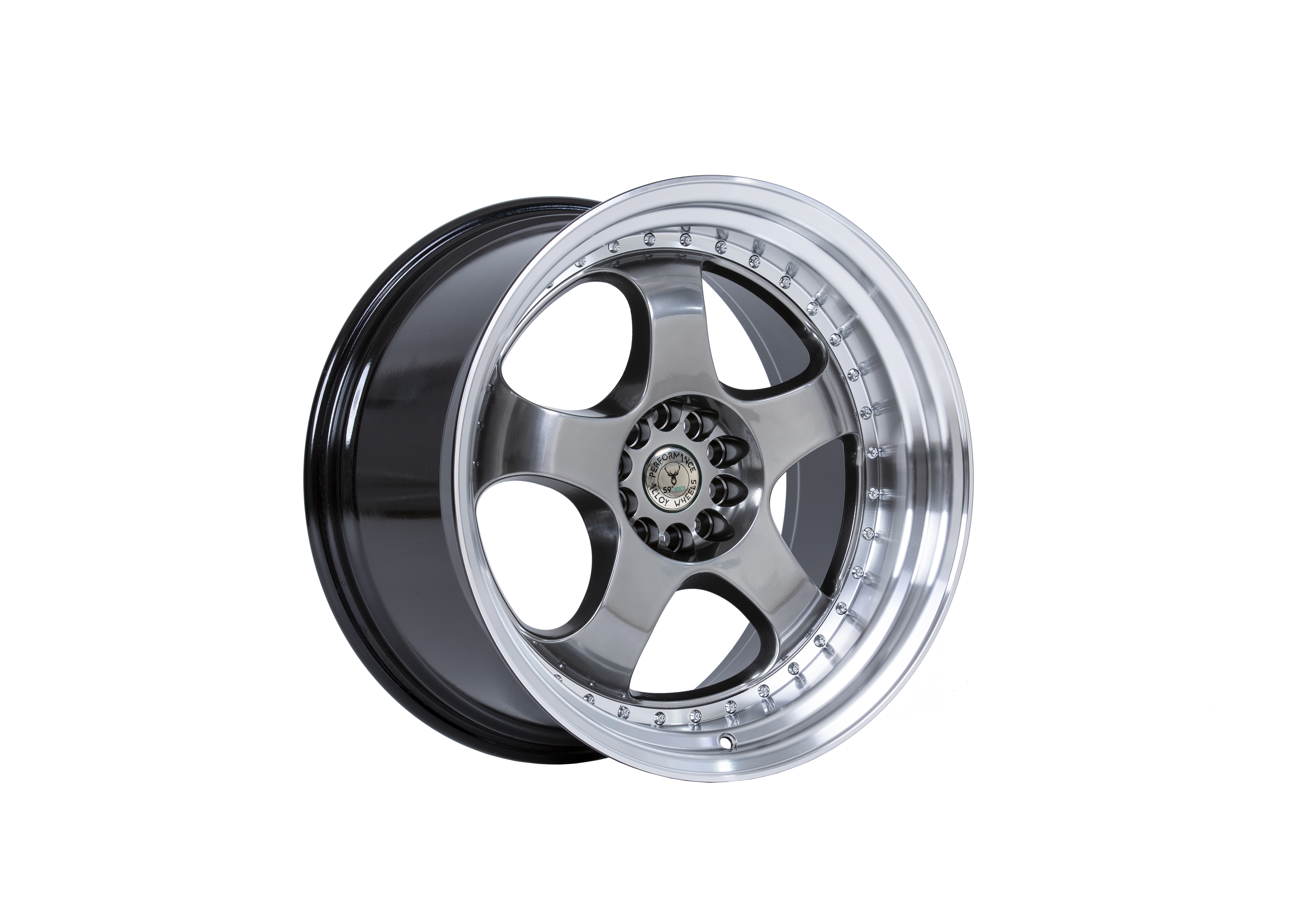 59°North Wheels D-002 10,5x19" ET22 5x108/112 Hyperblack/polerad kant - 3