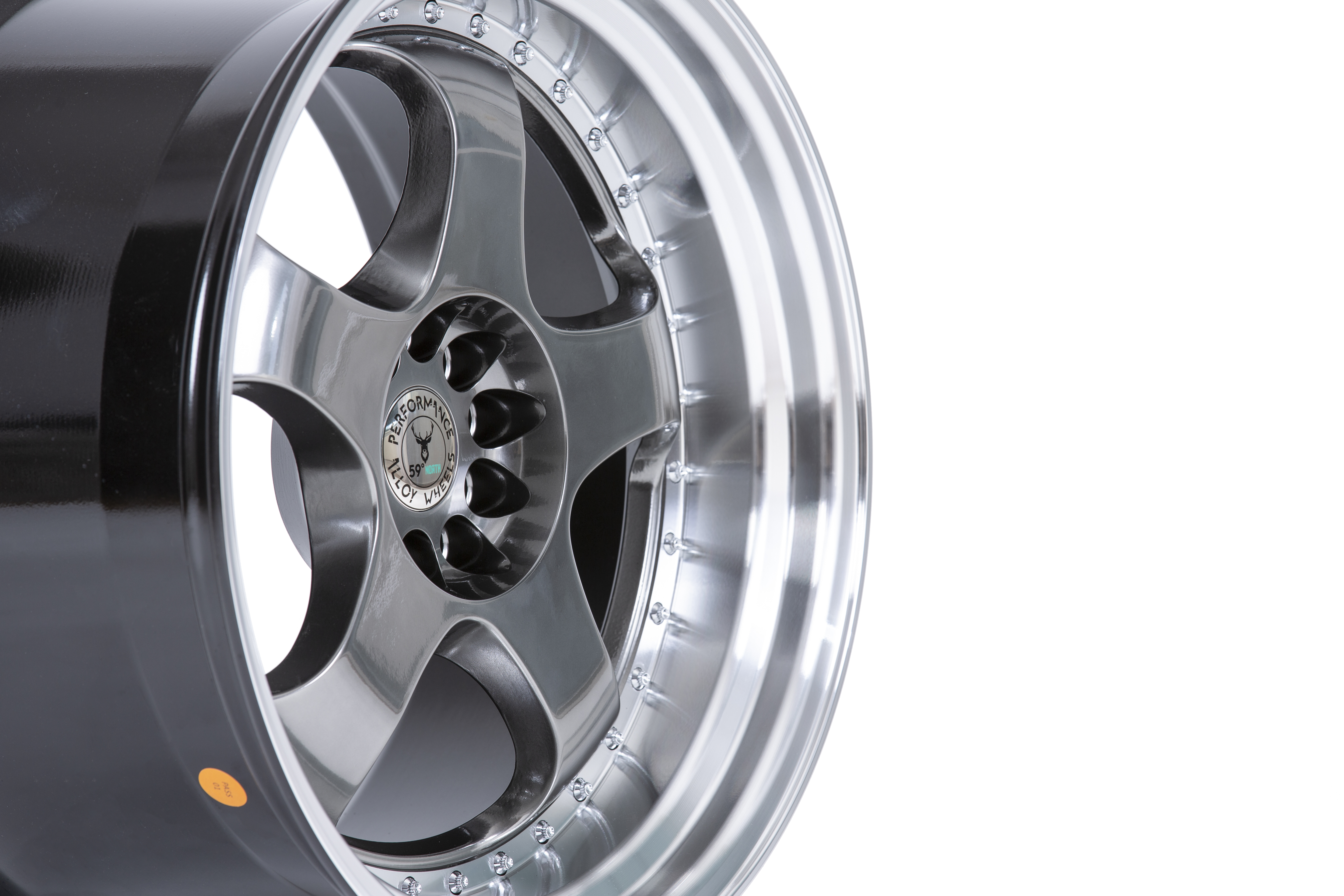 59°North Wheels D-002 10,5x19" ET22 5x108/112 Hyperblack/polerad kant - 2