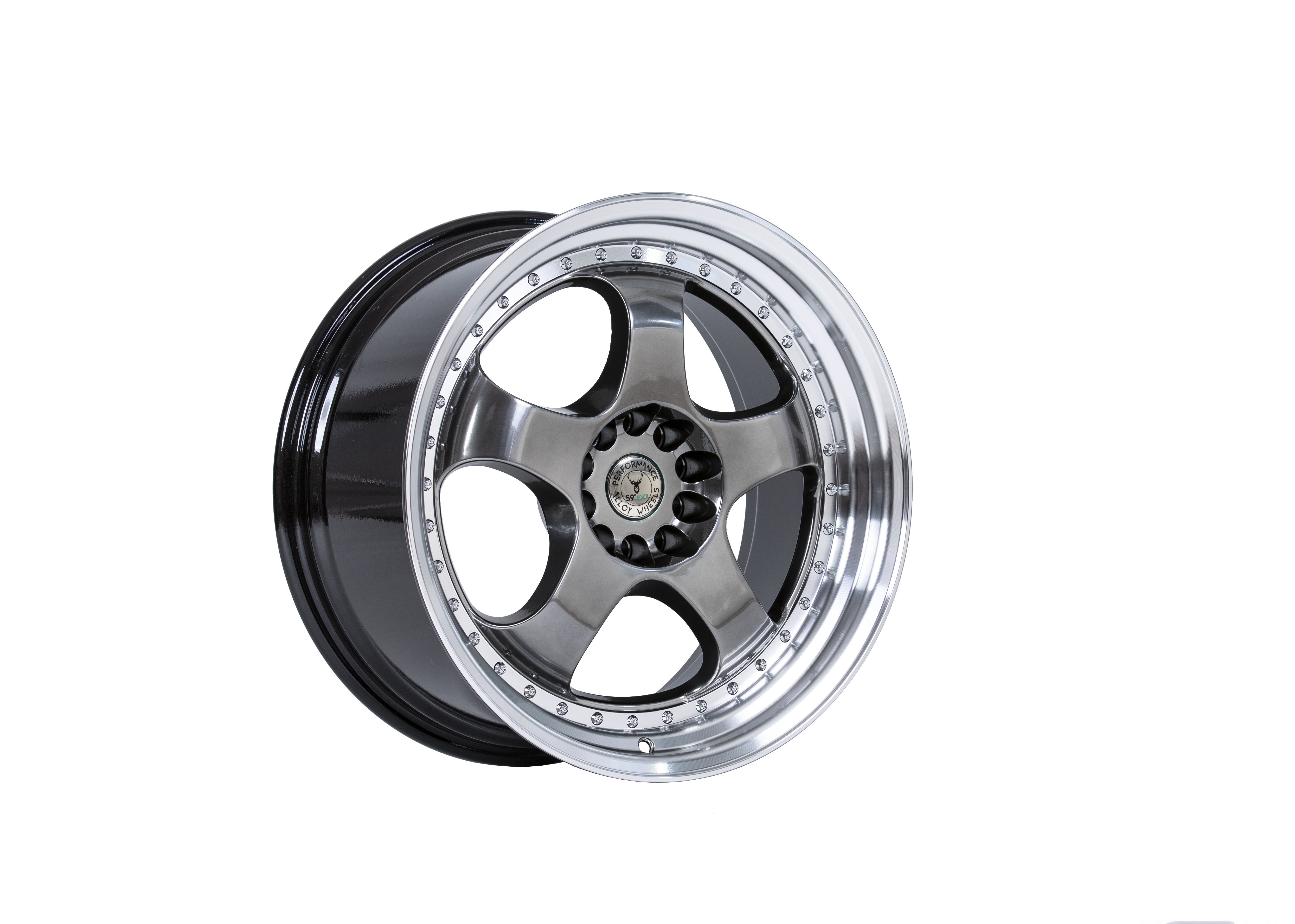 59°North Wheels D-002 9,5x19" ET33 5x108/5x112 Hyperblack/polerad kant - 2