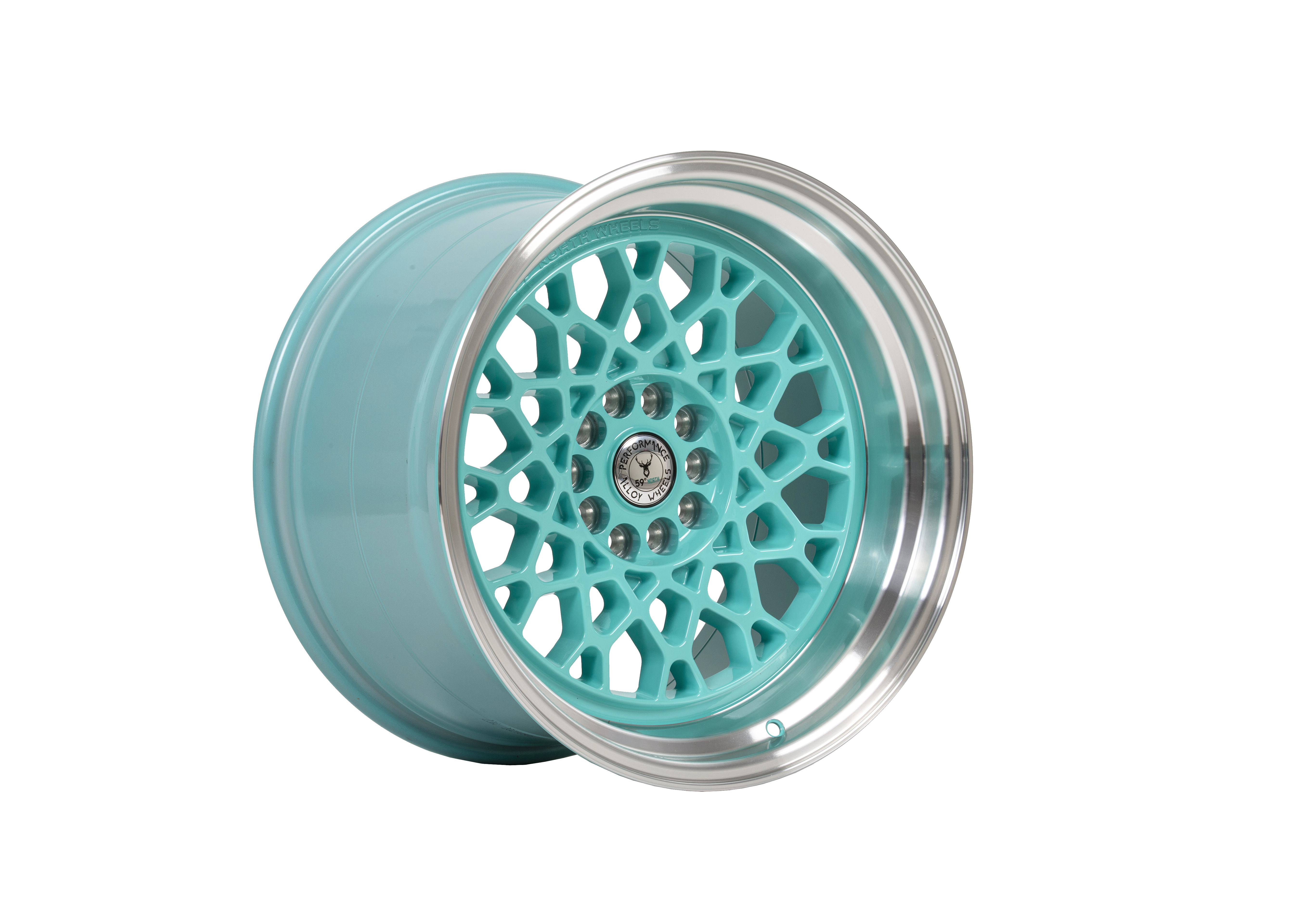 59°North Wheels D-008 11x18" ET8 5x114,3/5x120 turkos/polerad kant - 2