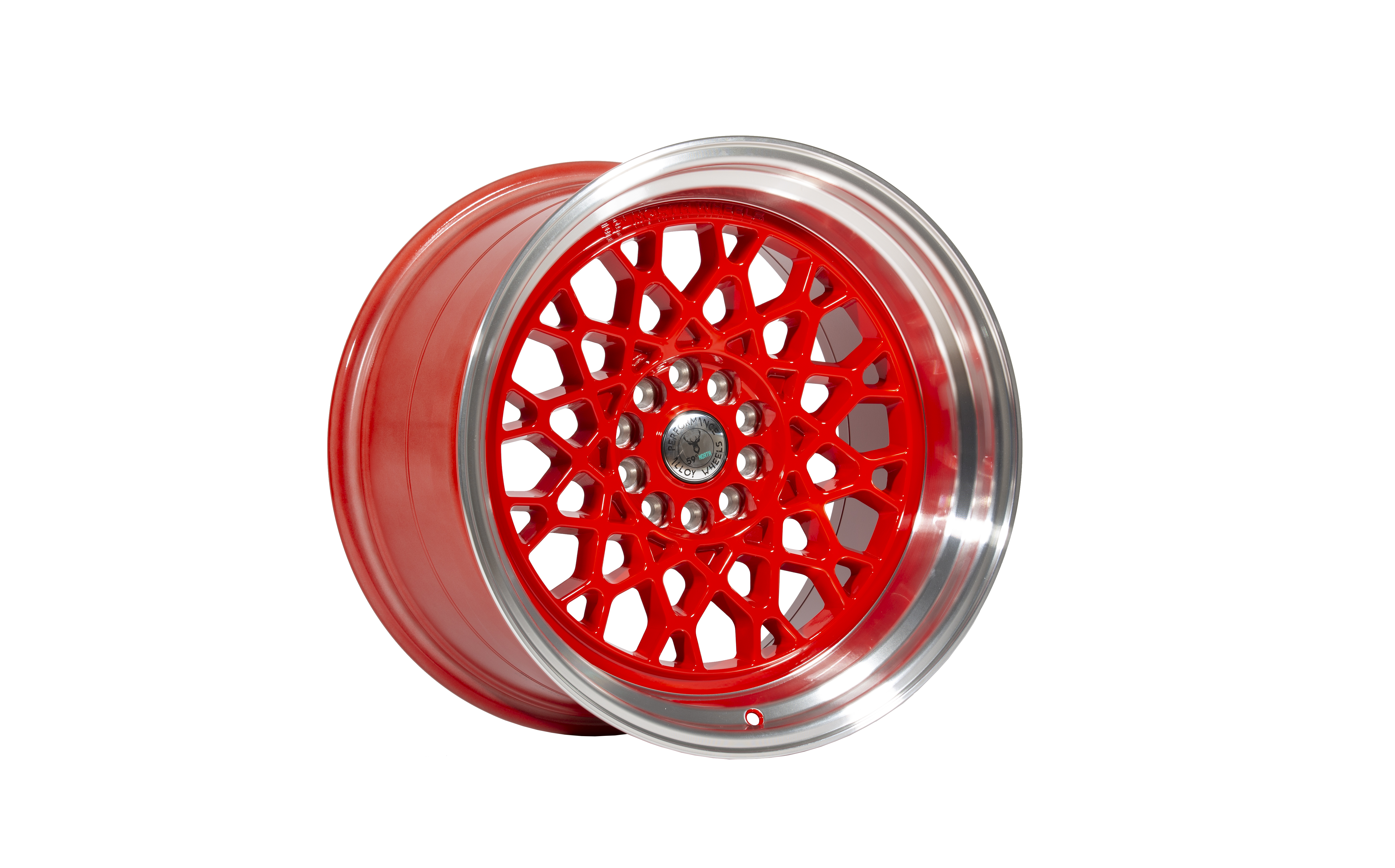 59°North Wheels D-008 11x18" ET8 5x114,3/5x120 röd/polerad kant