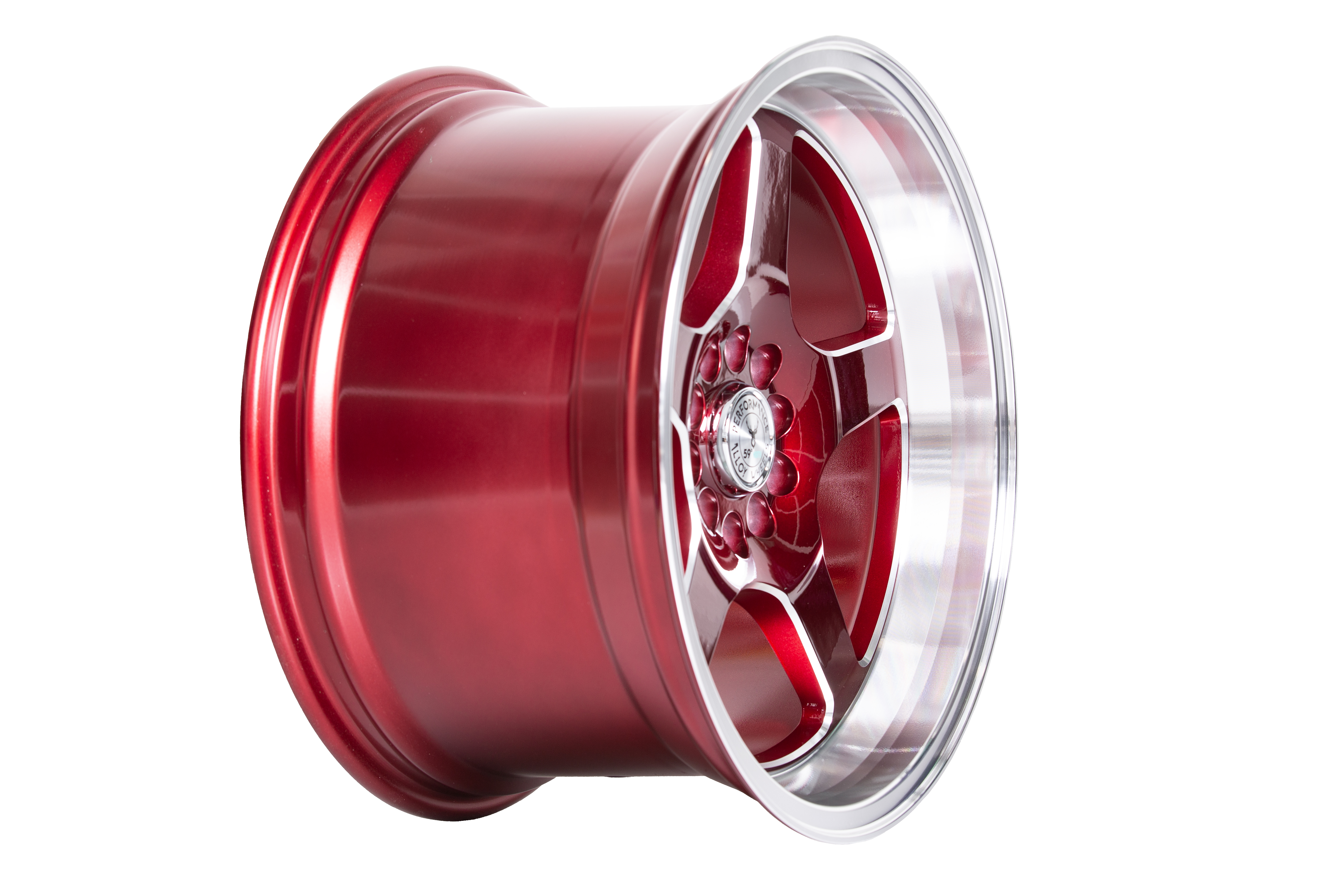 59°North Wheels D-004 10,5x18" ET25 5x114,3/5x120  Candyröd/champer/polerad läpp - 3
