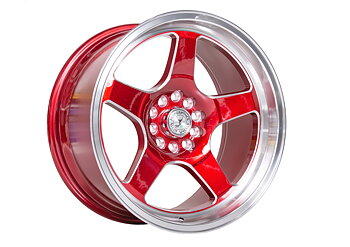 59°North Wheels D-004 9,5x18" ET20 5x114,3/5x120  Candyröd/champer/polerad läpp