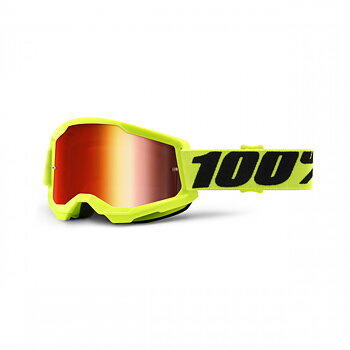 100% Crossglasögon Strata 2 Yellow - Mirror Red Lens