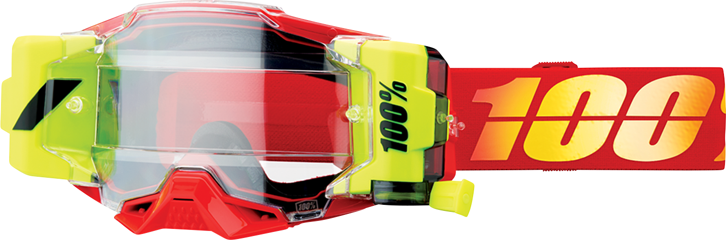 100% Crossglasögon Armega Forecast Roll-Off Yellow/Red
