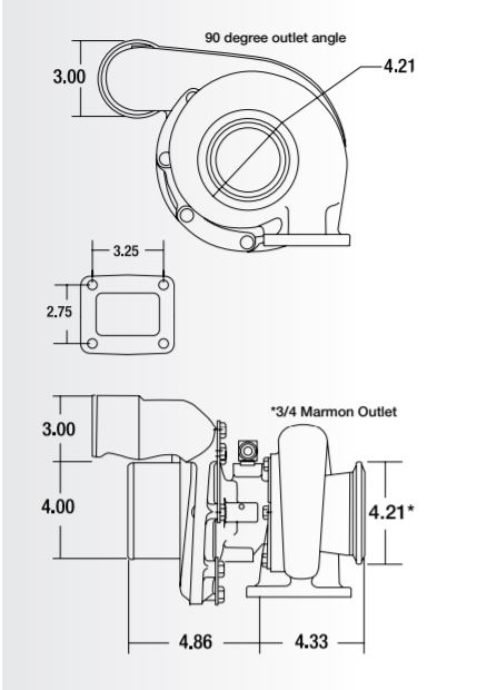 Borg Warner Airwerks S300SX3 60-63mm Turbo - 4