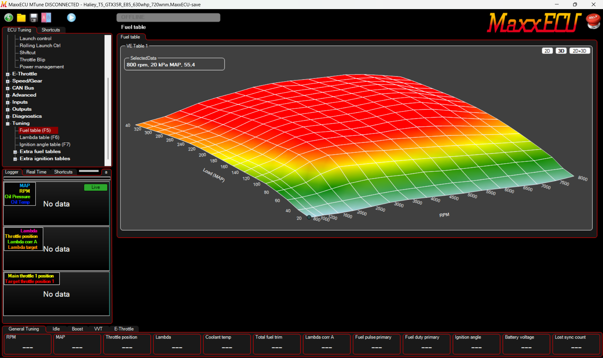 MaxxECU Mappar