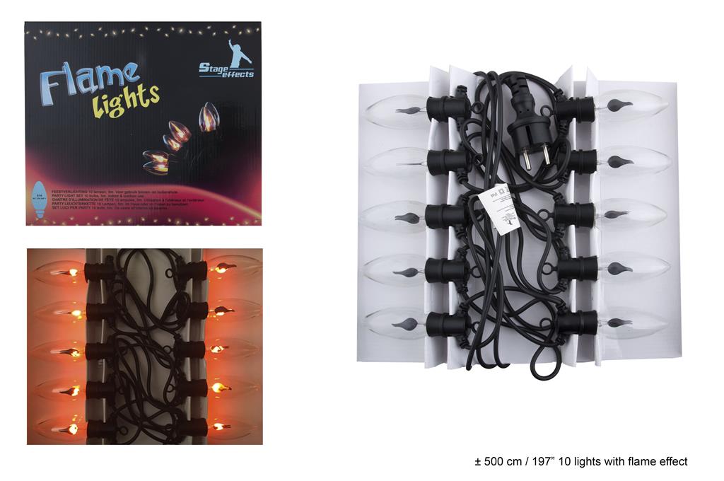 LIGHTCHAIN WITH 10 FLAME LIGHT BULBS (5m)