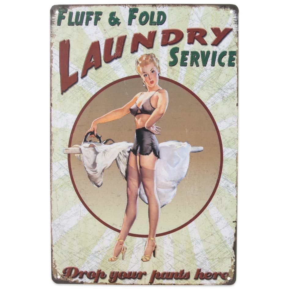 Plåtskylt, Laundry Service /  Tvätt Service