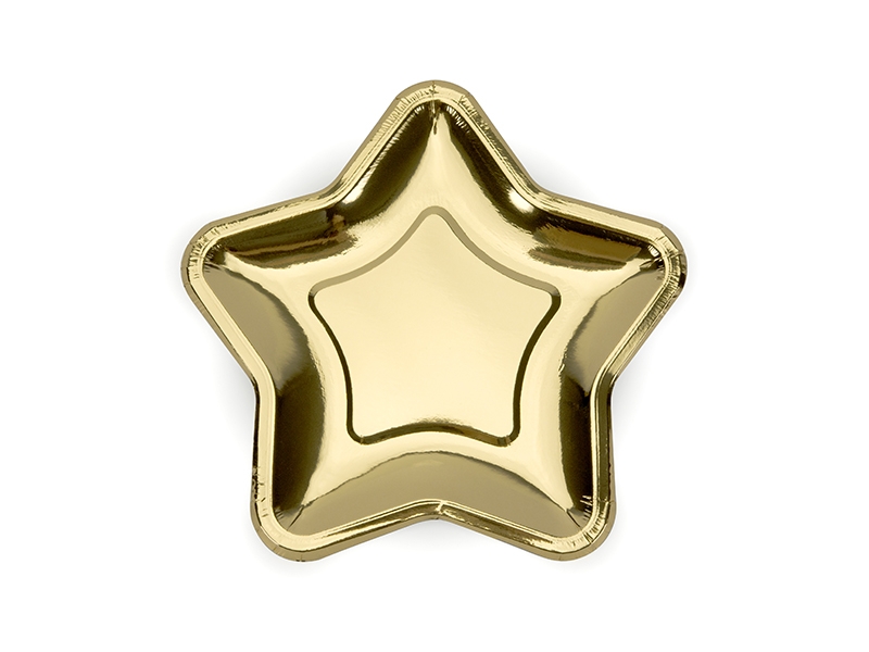 Tallrikar Papp Guld Stjärna, 18 cm