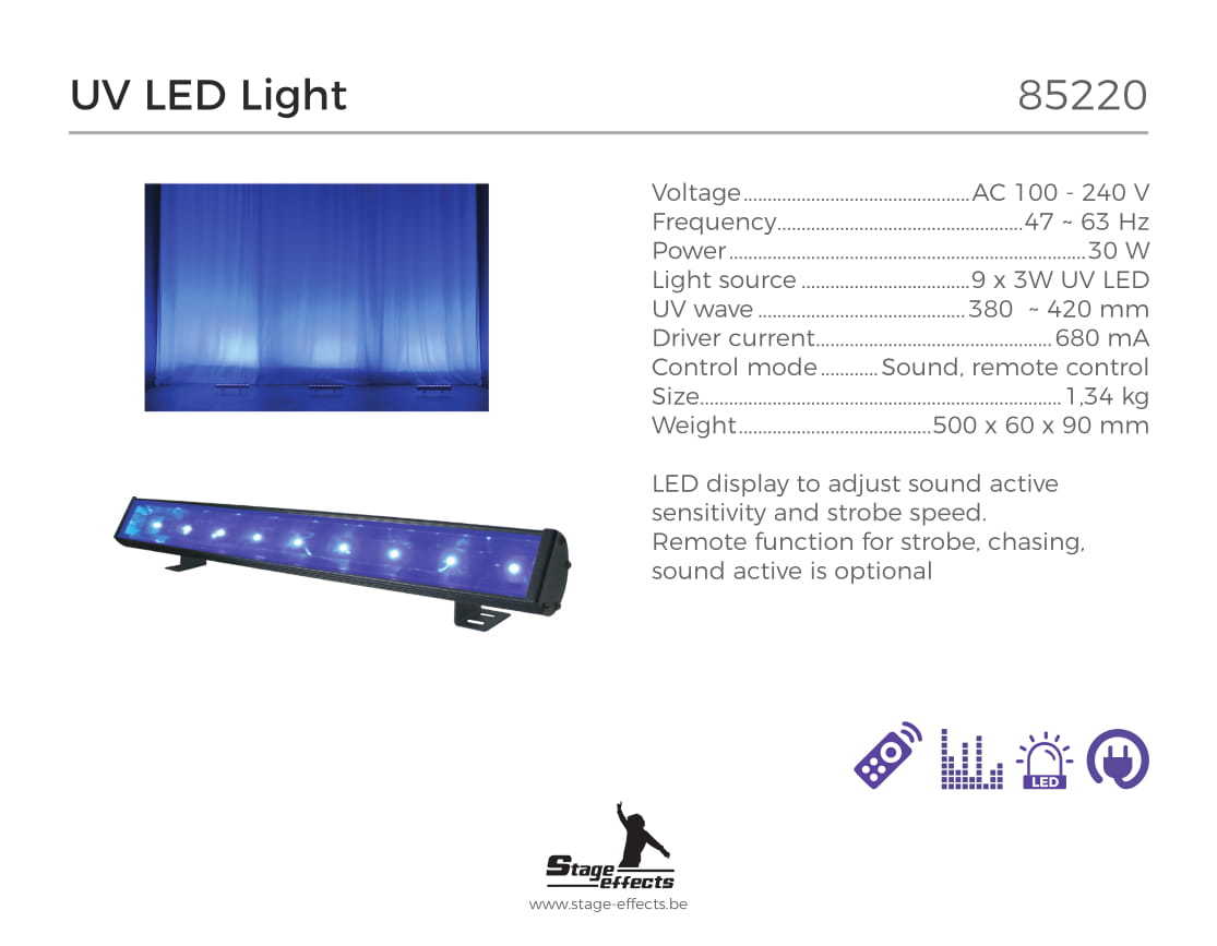 Stage Effects UV LED Bar -  Blacklight  - 4