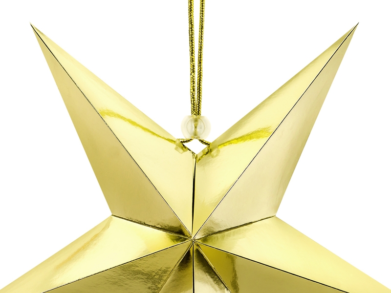 Papirstjerne i guld, 30 cm - 2
