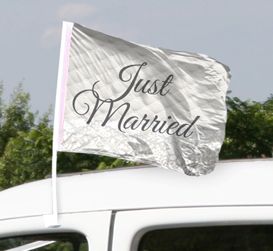 Flaggor till Bil Just Married, 2 st