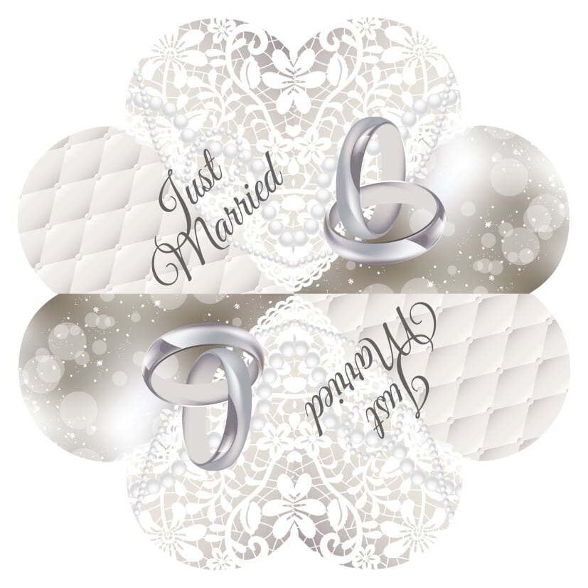 Napkins Just Married heartshape