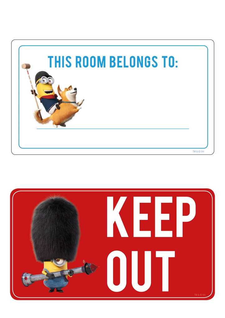 Minions Room Boy, wallsticker - Keep Out - 3