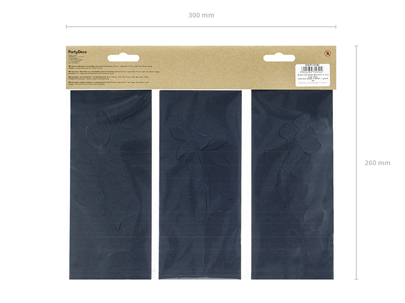 Branch with Leaves Decoration, d. Navy Blue (1 pkt / 9 pc.) - 3