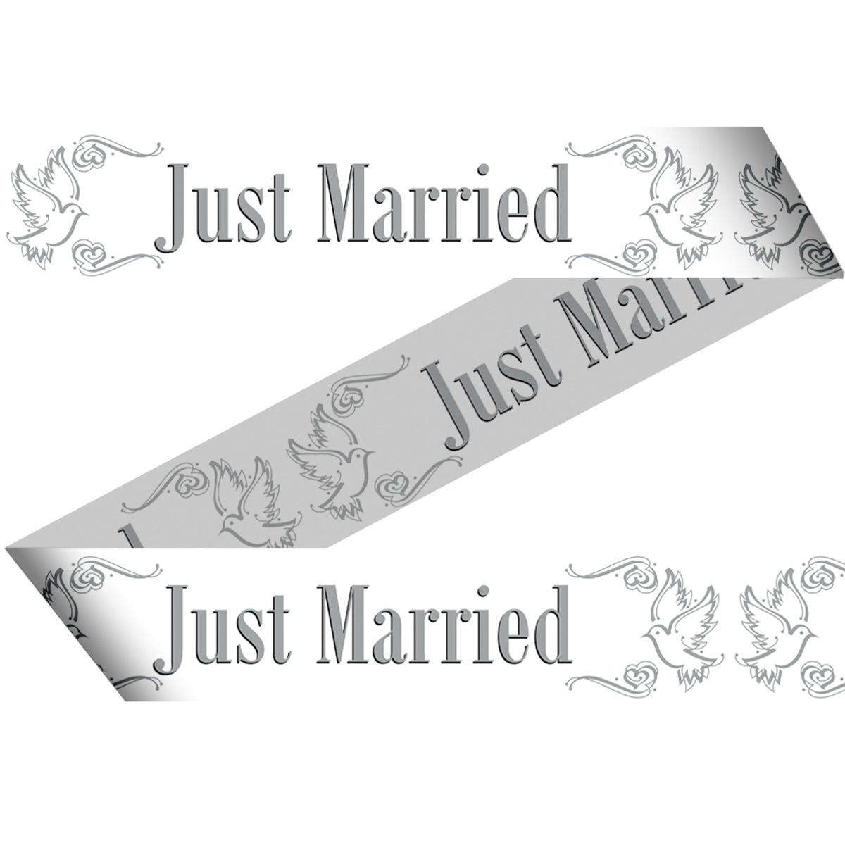 Spärrbandet med text: Just Married! (15 m) - 2