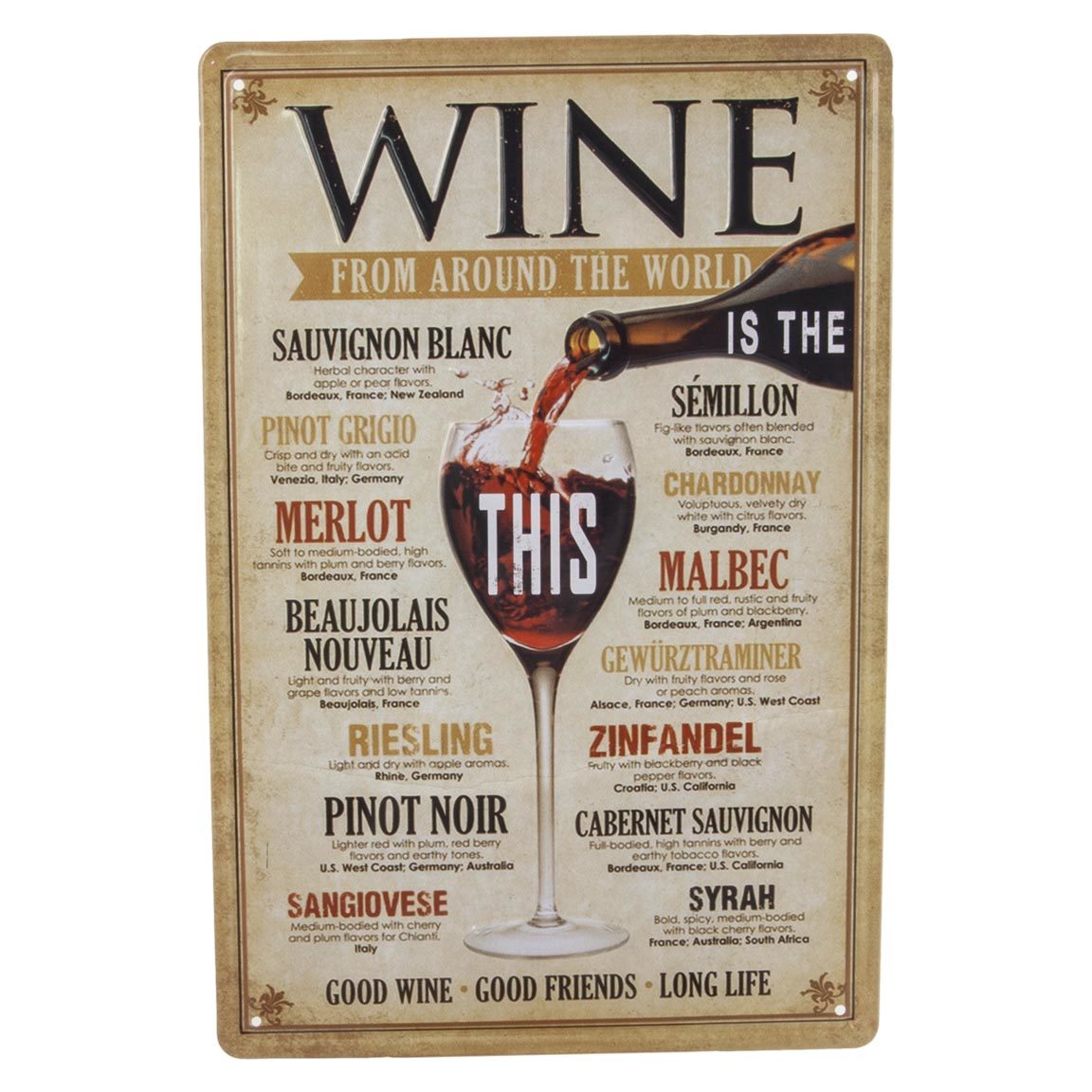 Wine Grapes,  Metall Plaque