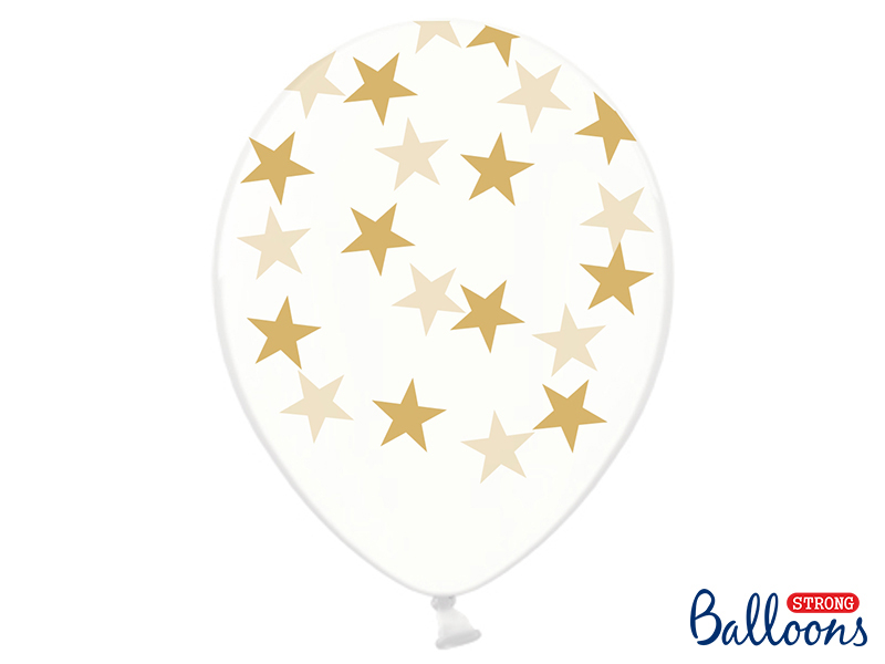 Ballonger med gullstjerner (50 stk)