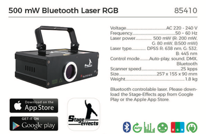 Bluetooth Laser RGB 500 MW - 2