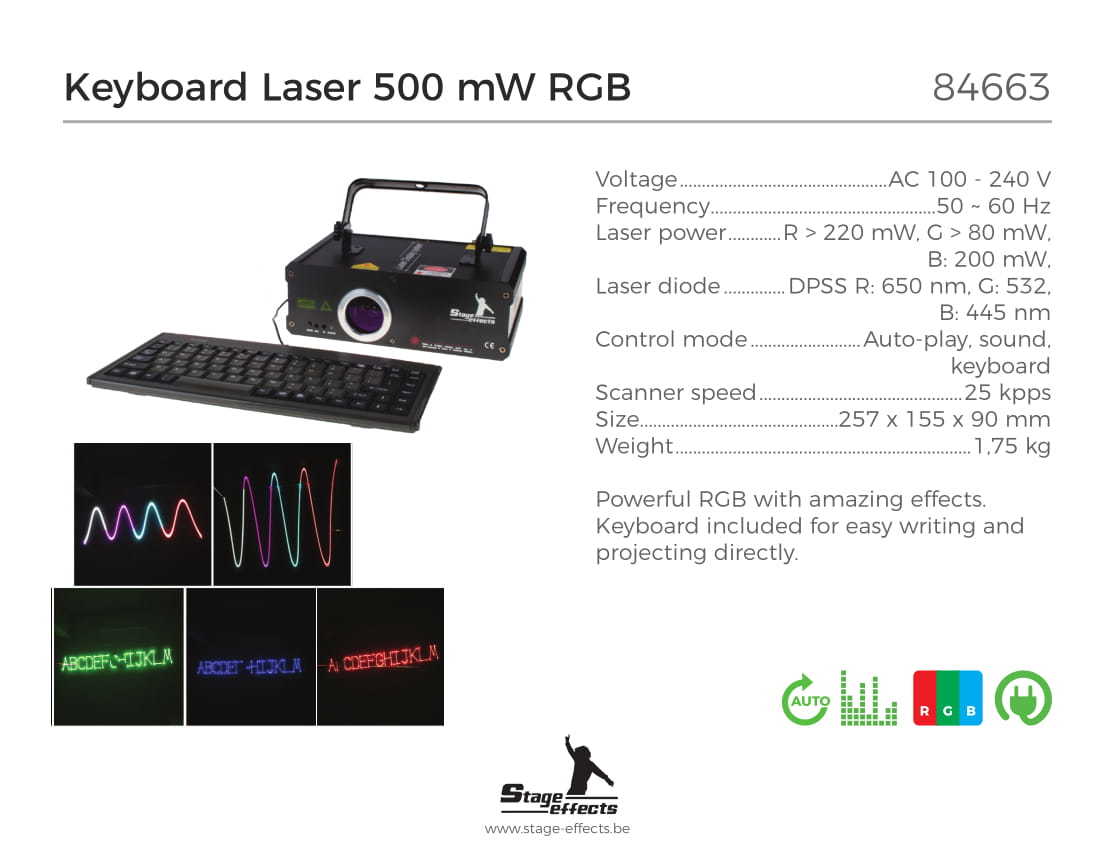 Laser RGB 500 MW med tastatur - 2