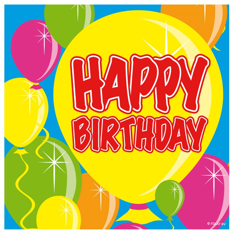 Servetter Happy Birthday, 20 stk