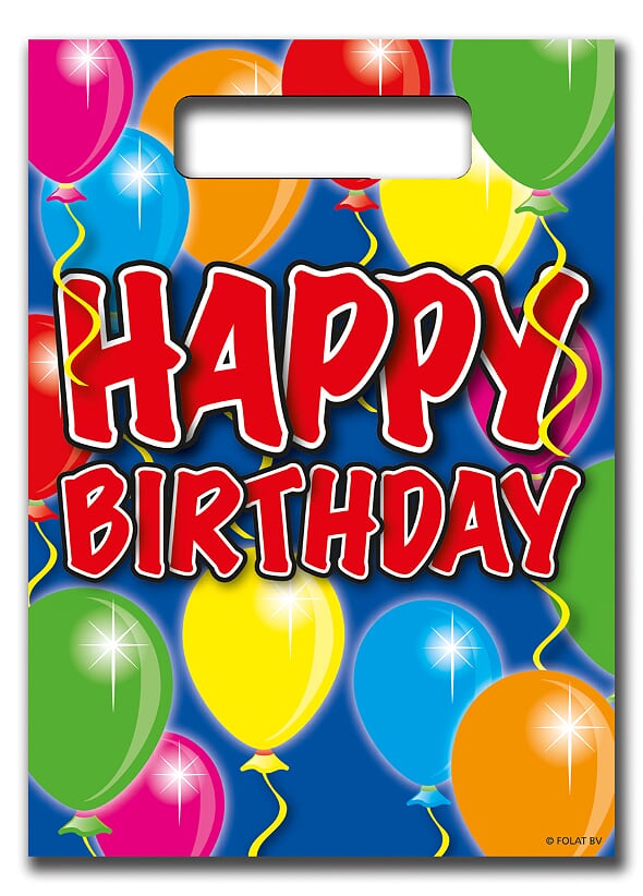 Godispåse Happy Birthday, 8 st