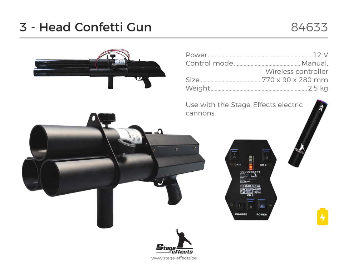 3-Head Konfetti Gun - 3