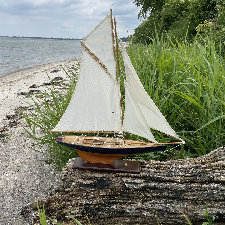 Modell segelfartyg , Blå, (79x73x12)