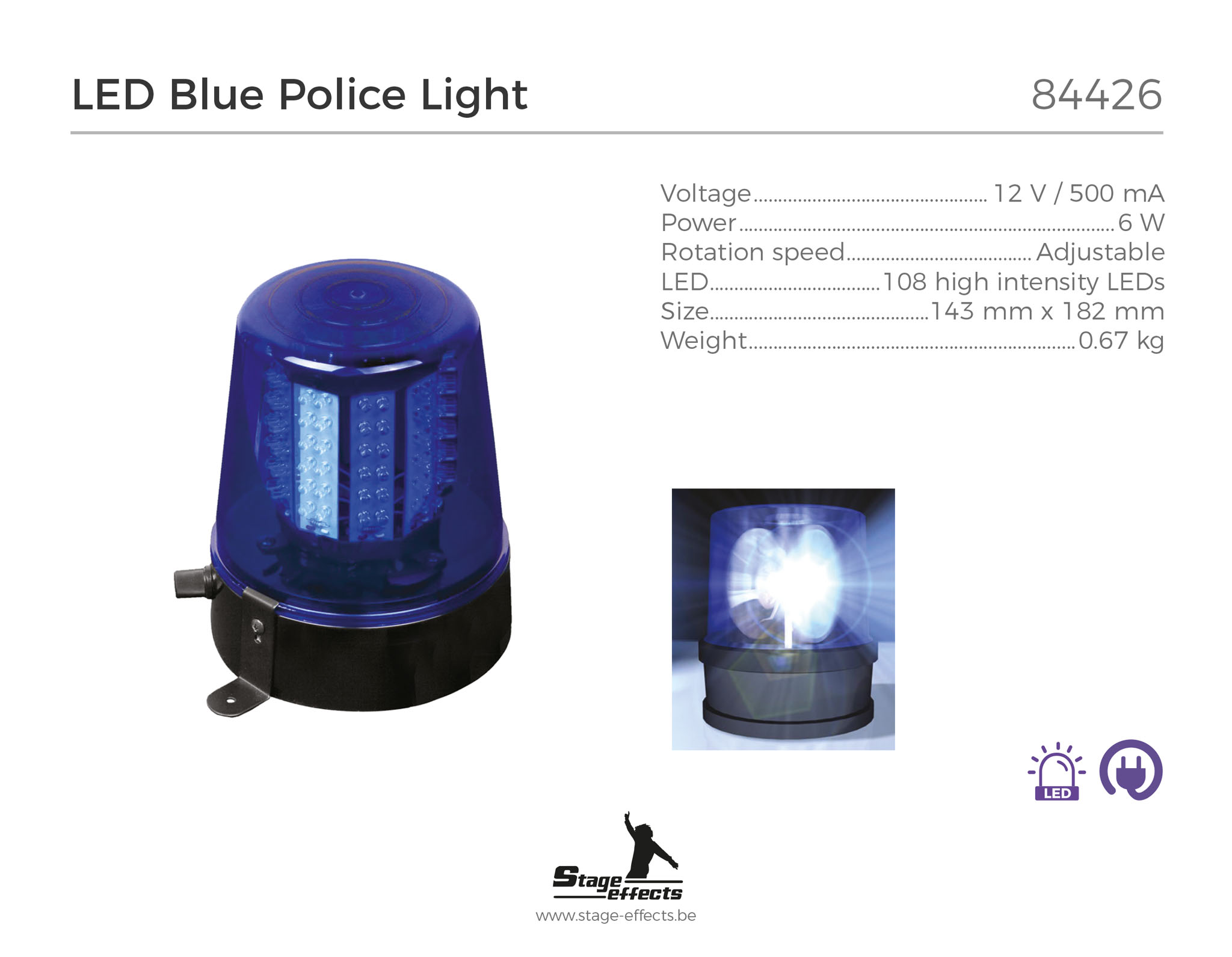 Politiets blå lys LED - 2