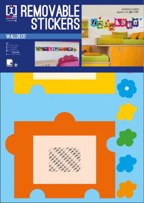 Wallsticker, farverige fotorammer