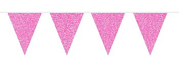 Flaggirlang Glitter Mörkrosa