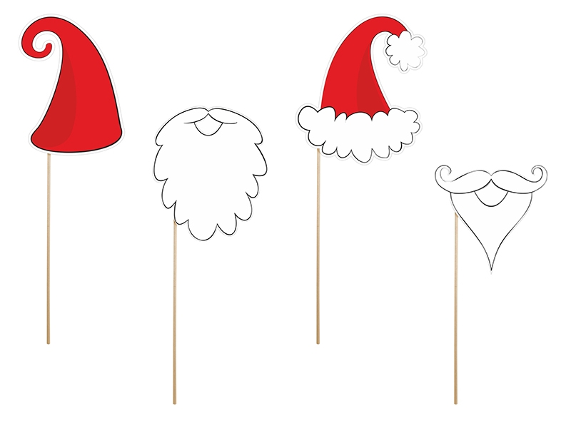 Props on a stick for Santa Claus and Dwarf, 4 pc - 2