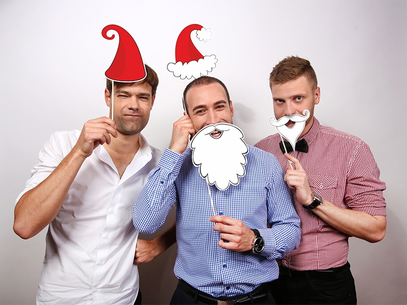 Props on a stick for Santa Claus and Dwarf, 4 pc