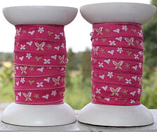 Bomullsband rosa m. fjäril