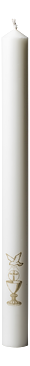 Konfirmationsljus guldmonogram 30x370mm 100% stearin