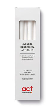 Handstöpta antikljus vita Act Svenska Kyrkan