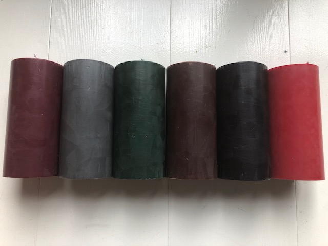MÖRKRÖD Blockljus stearin 7x11cm SVANEN  - 4