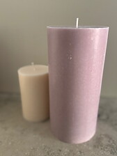 DUSTYPINK  Pillars SWAN-label 100% stearin 9,6x20cm