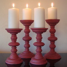 Träljusstake cerise 30cm