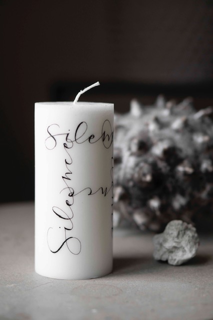 Blockljus stearin " silence  "  - 3