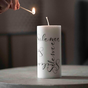 Blockljus stearin " silence  " 