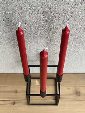 MÖRKRÖD Kronljus 100% stearin SVANEN