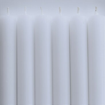 Rustic candles w flat top WHITE