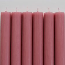 rustic candles w flat top SHADY PINK