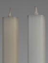 Rustic candles w flat top DARK IVORY