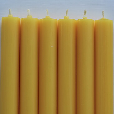 Rustic candles w flat top LIGHT CORN